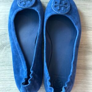 Tory Burch Blue Ballet Flats - Like New - Minnie Travel Flat - Size 8